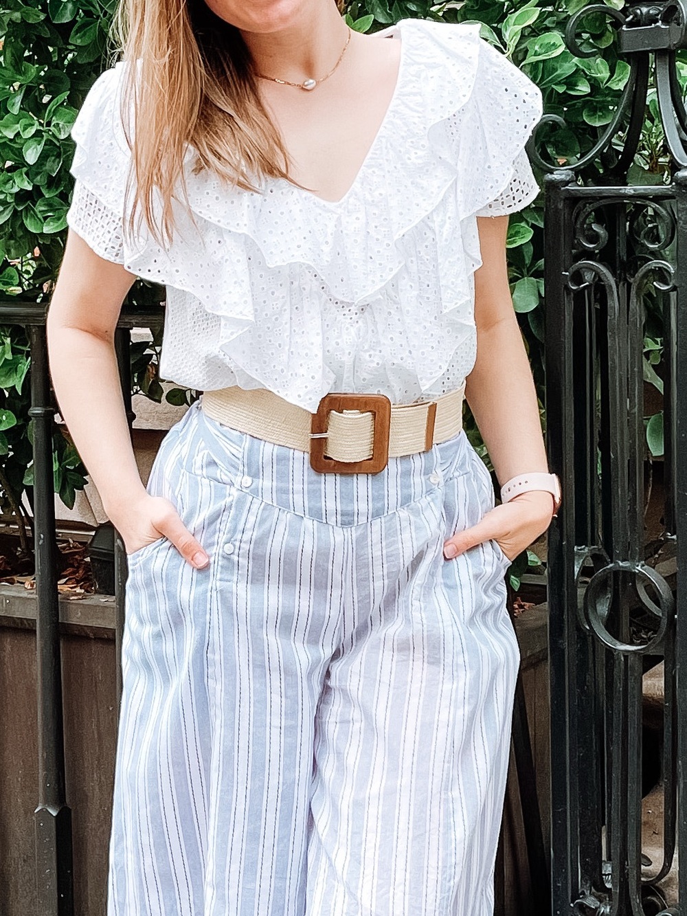 Zara white ruffled top